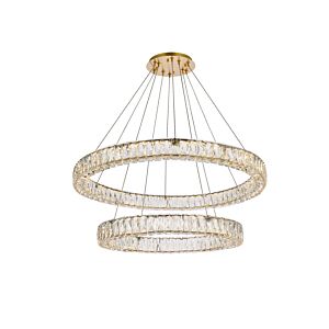 Monroe 2-Light LED Chandelier in Gold