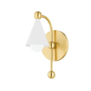 Hikari 1-Light Wall Sconce in Aged Brass with Soft White