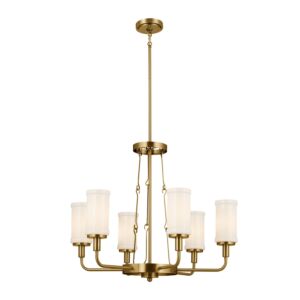 Vetivene 6-Light Chandelier in Natural Brass