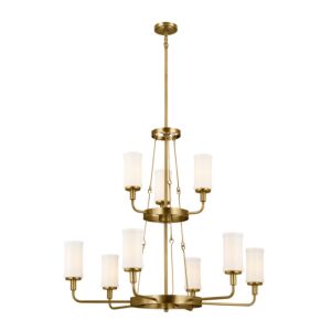 Vetivene 9-Light Chandelier in Natural Brass