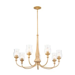 Melis 7-Light Chandelier in Warm Maple Wood