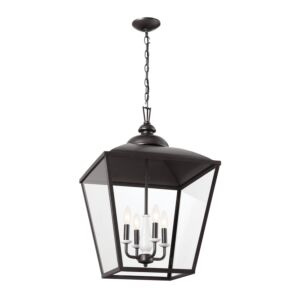 Dame 4-Light Foyer Pendant in Anvil Iron