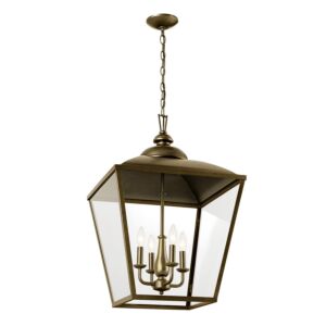 Dame 4-Light Foyer Pendant in Character Bronze