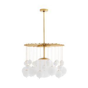 Mira 1-Light Chandelier in Antique Brass