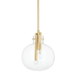 Hempstead 3-Light Pendant in Aged Brass