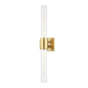 Hogan 2-Light Wall Sconce in Aged Brass