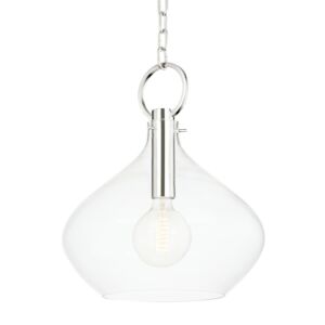 Lina 1-Light Large Pendant in Polished Nickel