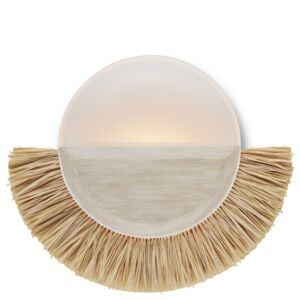 Jamie Beckwith 1-Light Wall Sconce in Sugar White with Sandstone with Natural