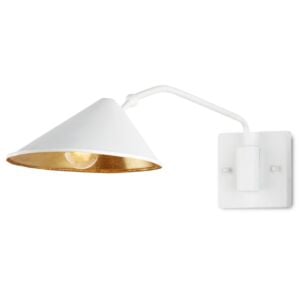 Serpa 1-Light Wall Sconce in Gesso White with Contemporary Gold Leaf