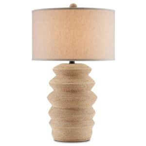 Kavala 1-Light Table Lamp in Natural with Satin Black