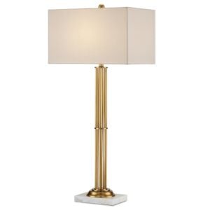 Allegory 1-Light Table Lamp in Antique Brass with Natural