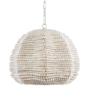 Octavia 1-Light Pendant in White with Whitewash