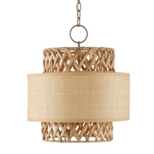 Isola 4-Light Pendant in Khaki with Natural