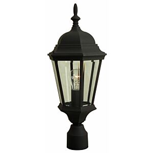 Craftmade Straight Glass 22" Outdoor Post Light in Textured Matte Black