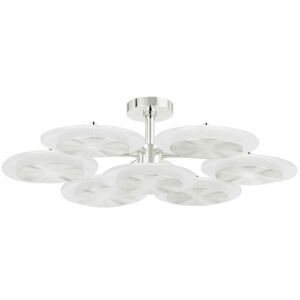 Topaz 7-Light LED Semi-Flush Mount in Polished Nickel