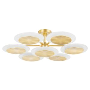 Topaz 7-Light LED Semi-Flush Mount in Vintage Polished Brass