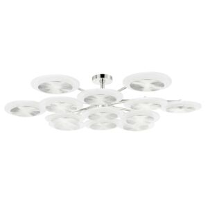 Topaz 13-Light LED Semi-Flush Mount in Polished Nickel