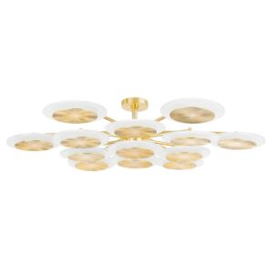 Topaz 13-Light LED Semi-Flush Mount in Vintage Polished Brass