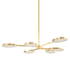 Patras 6-Light LED Chandelier in Vintage Brass