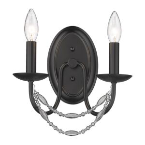 Mirabella BLK 2-Light Wall Sconce in Matte Black