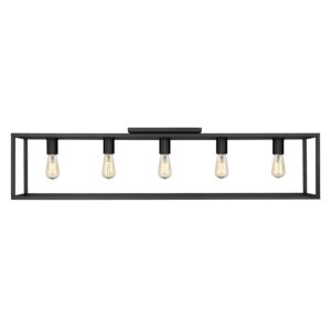 Wesson 5-Light Flush Mount in Matte Black