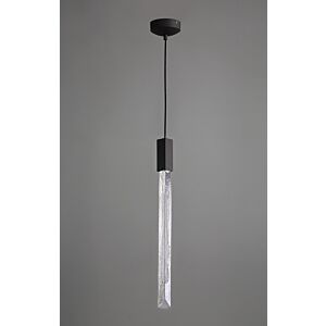 Alpine 1-Light Pendant in Black with Clear and Black Jade Blown Glass