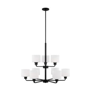 Canfield 9-Light Chandelier in Midnight Black