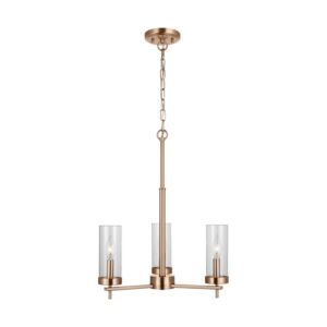 Zire 3-Light Chandelier in Satin Brass