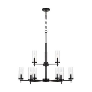 Zire 9-Light Chandelier in Midnight Black