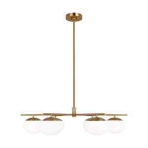 Lune 6-Light Chandelier in Burnished Brass