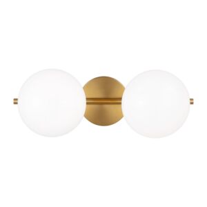 Lune 2-Light Bathroom Vanity Light in Burnished Brass