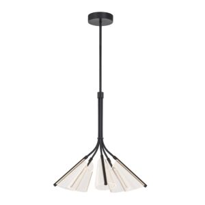 Mulberry LED Chandelier in Black with Light Guide