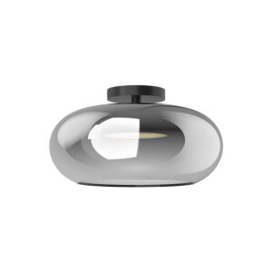 Trinity LED Semi-Flush Mount in Black with Chrome