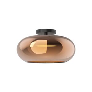 Trinity LED Semi-Flush Mount in Black with Copper