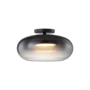 Trinity LED Semi-Flush Mount in Black with Smoked