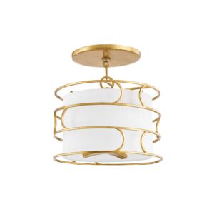 Reedley 3-Light Semi-Flush Mount in Vintage Gold Leaf