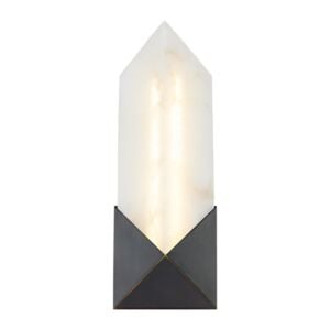 Caesar LED Bathroom Vanity Light in Urban Bronze with Alabaster