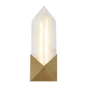 Caesar LED Bathroom Vanity Light in Vintage Brass with Alabaster