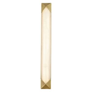 Caesar LED Bathroom Vanity Light in Vintage Brass with Alabaster