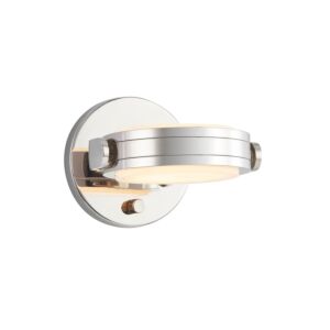 Blanco LED Bathroom Vanity Light in Polished Nickel with Alabaster