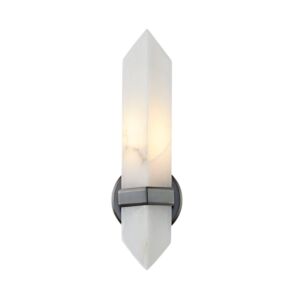 Valencia 1-Light Bathroom Vanity Light in Urban Bronze with Alabaster