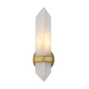 Valencia 1-Light Bathroom Vanity Light in Vintage Brass with Alabaster