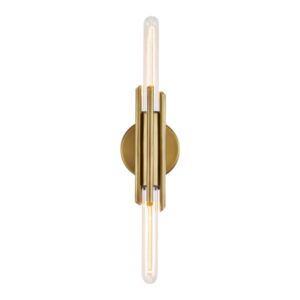 Torres 2-Light Bathroom Vanity Light in Vintage Brass