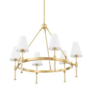 Janelle 6-Light Chandelier in Aged Brass