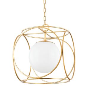 Claire 1-Light Pendant in Vintage Gold Leaf