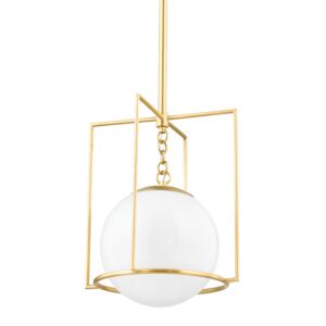 Frankie 1-Light Pendant in Aged Brass