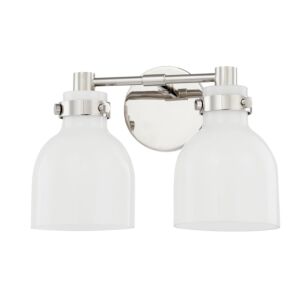 Elli 2-Light Bathroom Vanity Light and Vanity in Polished Nickel