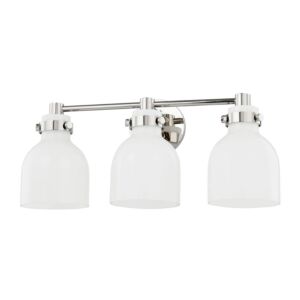 Elli 3-Light Bathroom Vanity Light and Vanity in Polished Nickel