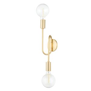 Zani 2-Light Wall Sconce in Aged Brass