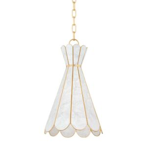 Lyra 1-Light Pendant in Aged Brass